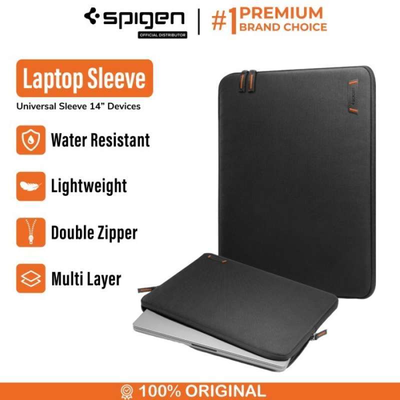 Tas Laptop 14 inch Spigen Basic Sleeve for Macbook Pro Air inch Case  Waterproof Cover Notebook, Ukuran 14 INCH