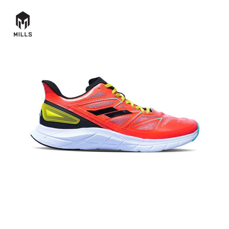 Mills Sepatu Lari Running Shoes Treximo Saga V2 Red Fiesta Black Neon  White 9101209