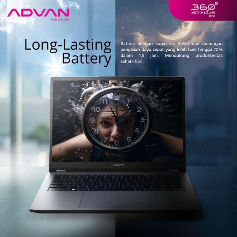 Laptop ADVAN 360 Stylus PRO Intel Core i3-1215U 14”IPS FHD Touchscreen