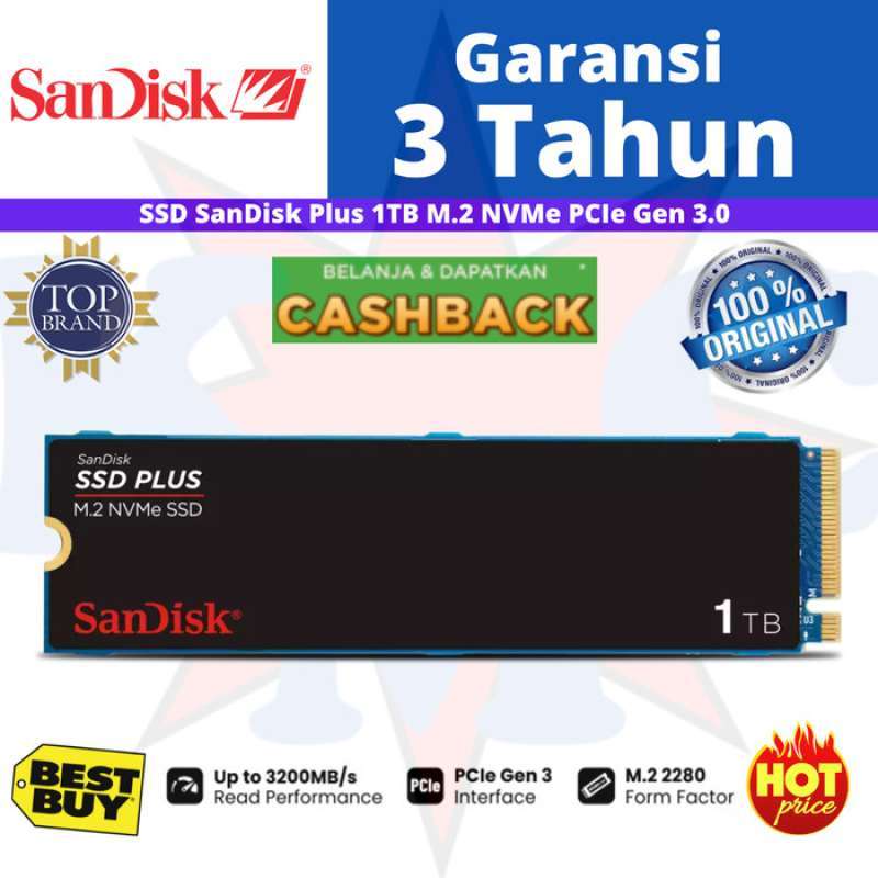 Jual Ssd Nvme Ssd 500gb 1tb 2tb Ssd Sandisk Plus 2280 Nvme