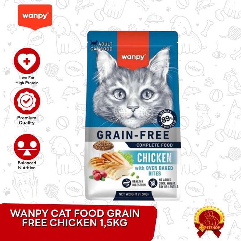 Promo Wanpy Grain Free Adult Kitten Dry Cat Food Makanan Anak