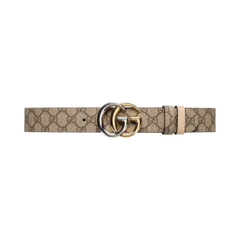 Gucci GG Marmont Supreme Reversible Belt 35mm Beige Ebony