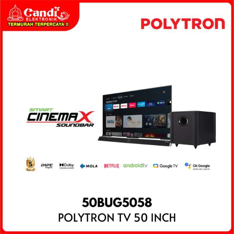 Promo Polytron 4k Uhd Smart Cinemax Soundbar Google Tv 50 Inch
