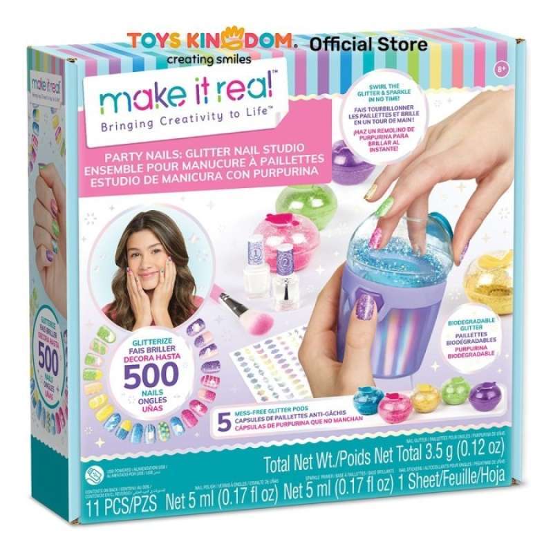 Jual Toys Kingdom Make It Real Set Party Nails Glitter Studio Toy