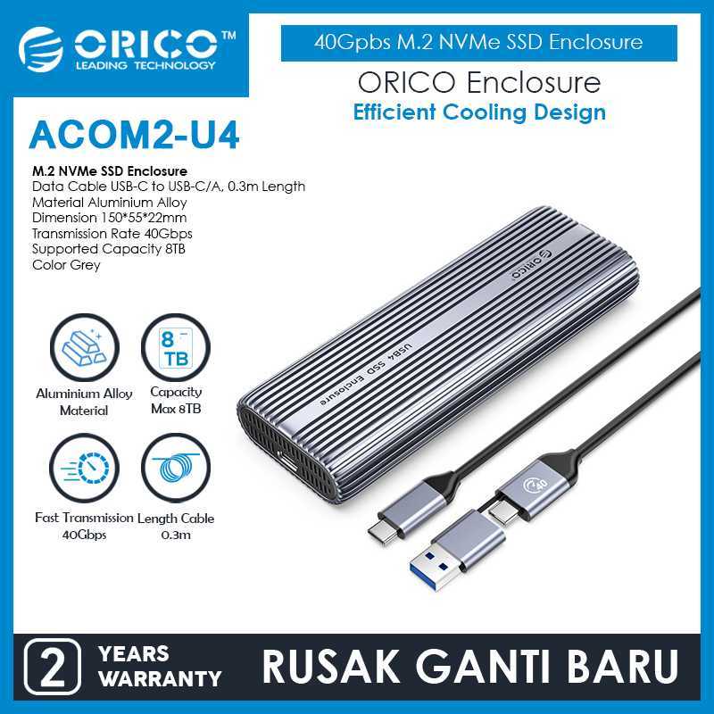 ORICO ACOM2 USB4 40Gbps NVMe SSD Enclosure with Cooling Fan ACOM2-U4