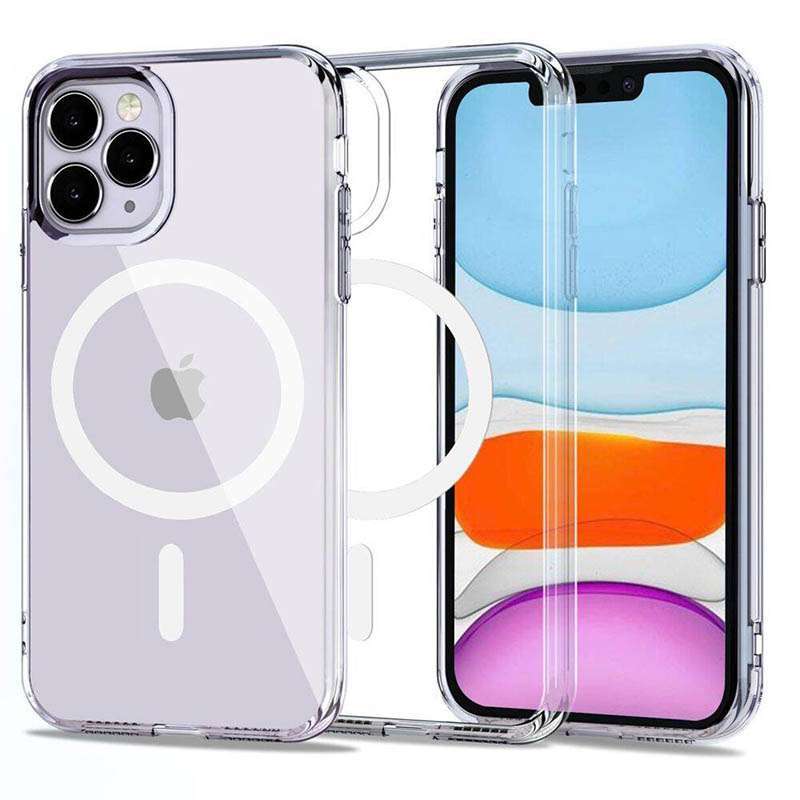 Crystal Armor Mag Case iPhone 11 Pro Max Magsafe Clear Acrylic Hybrid PC  TPU Casing Cover Armor Fit Shock Proof