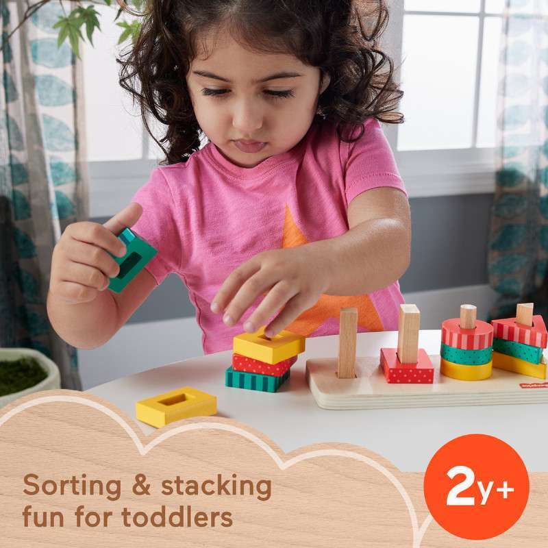 Fisher-Price Wooden Shape Stacker Mainan Edukasi Anak