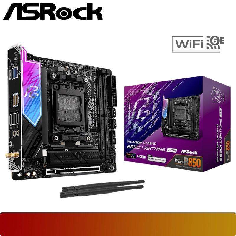 ASROCK PHANTOM GAMING B850I Lightning WiFi Motherboard AMD B850 AM5 DDR5  Mini-ITX