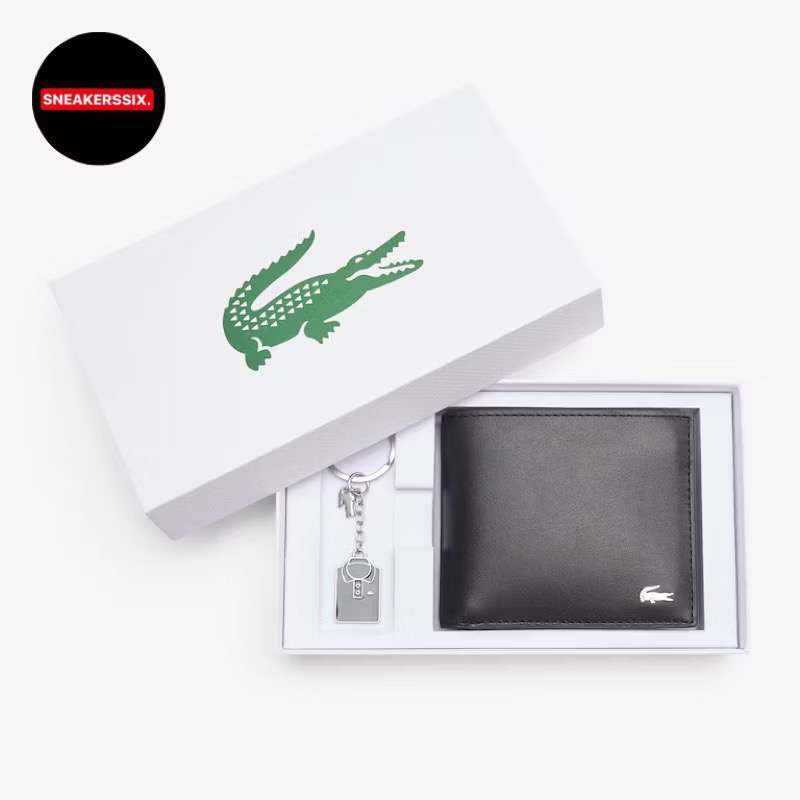 Lacoste Bifold keychain set wallet Dompet 100% Original