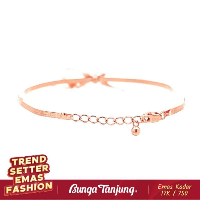 Jual Gelang Super Flat Pita Emas 17k Bunga Tanjung Gold Rose