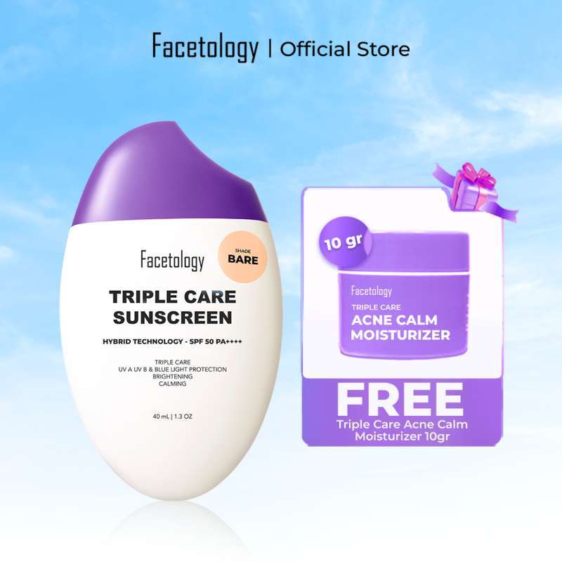 Promo [free Honey Gummy] Facetology Triple Care Sunscreen Tinted Spf 50 ...