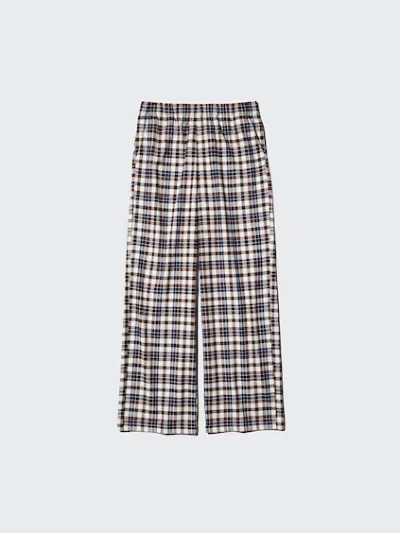 UNIQLO Celana Panjang Flannel Wanita KOTAK BROWN