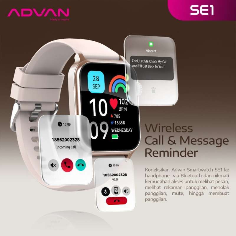 Promo Advan Smartwatch Se1 | Ips 1.83 | Bluetooth Calls | Bluetooth 5.2 ...