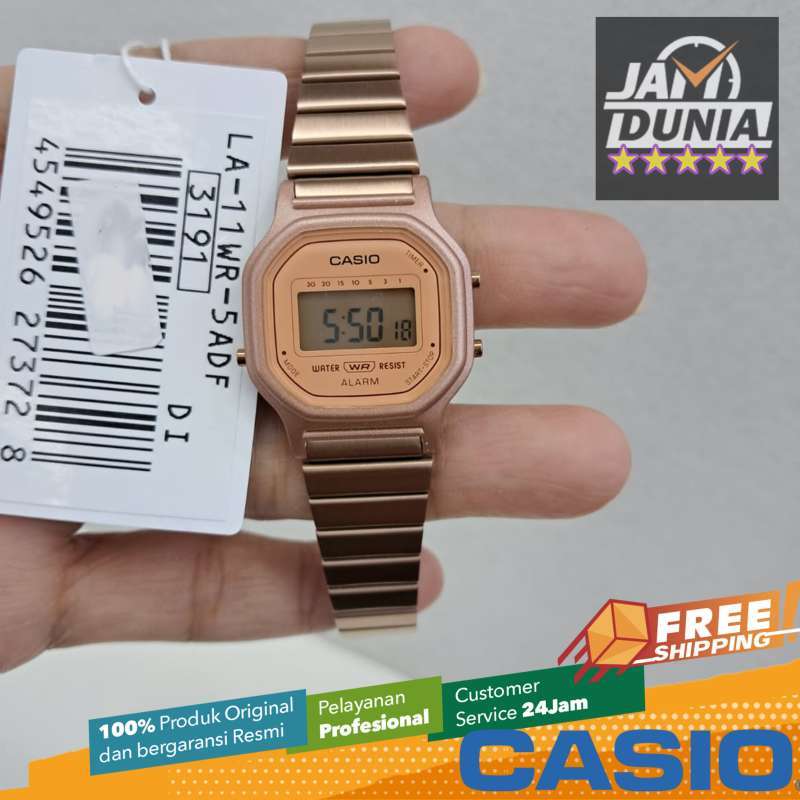 JAM TANGAN WANITA CASIO DIGITAL ORIGINAL STAINLESS STEEL ROSE GOLD CASIO  LA-11WR-5A CASIO LA 11WR 5A LA-11WR NG