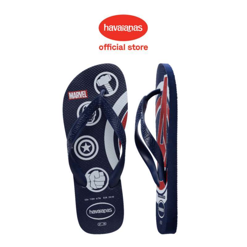 Havaianas Top Marvel Logomania Navy Blue/Navy Blue/Navy Blue Sandal Pria