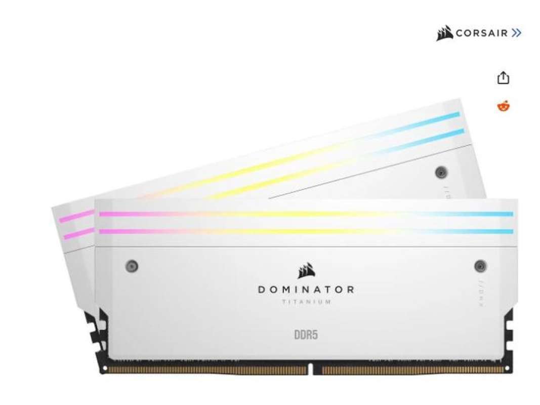 Memory RAM PC CORSAIR Dominator Titanium RGB DDR5 2X48GB 6000MHZ WHITE  CMP96GX5M2B-6000Z30W