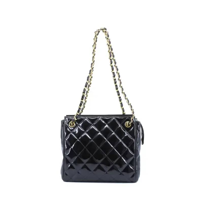 Chanel Black Patent Tote Shoulder Bag I16456C