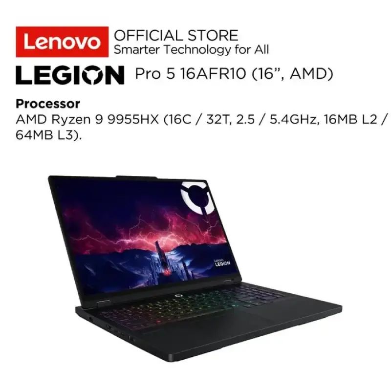 Promo Lenovo Legion Pro 5 16afr10 2fid Amd Ryzen 9 9955hx, Nvidia Rtx ...