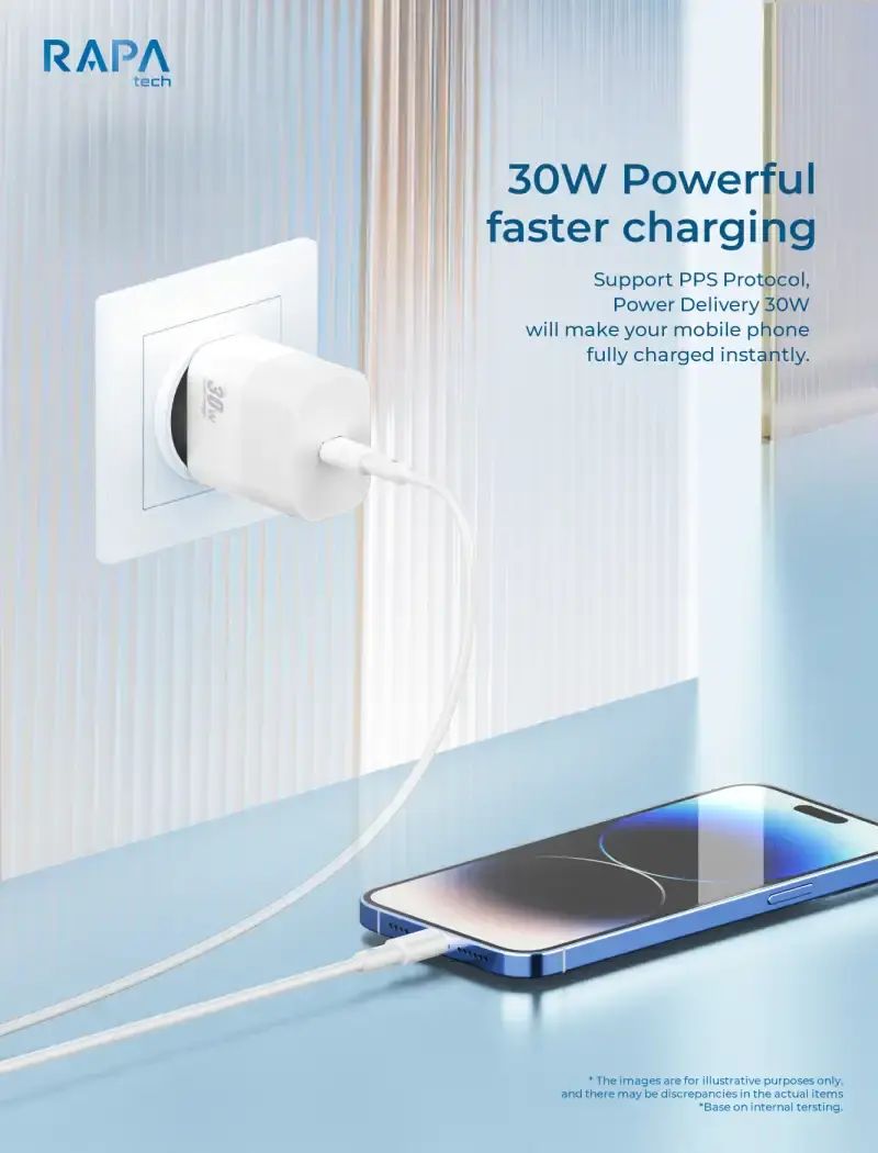 Charger Rapa Tech Promo Rapatech Charger Power Ii Pd 30W Fast Charging - Ch1080 Diskon 9% ...