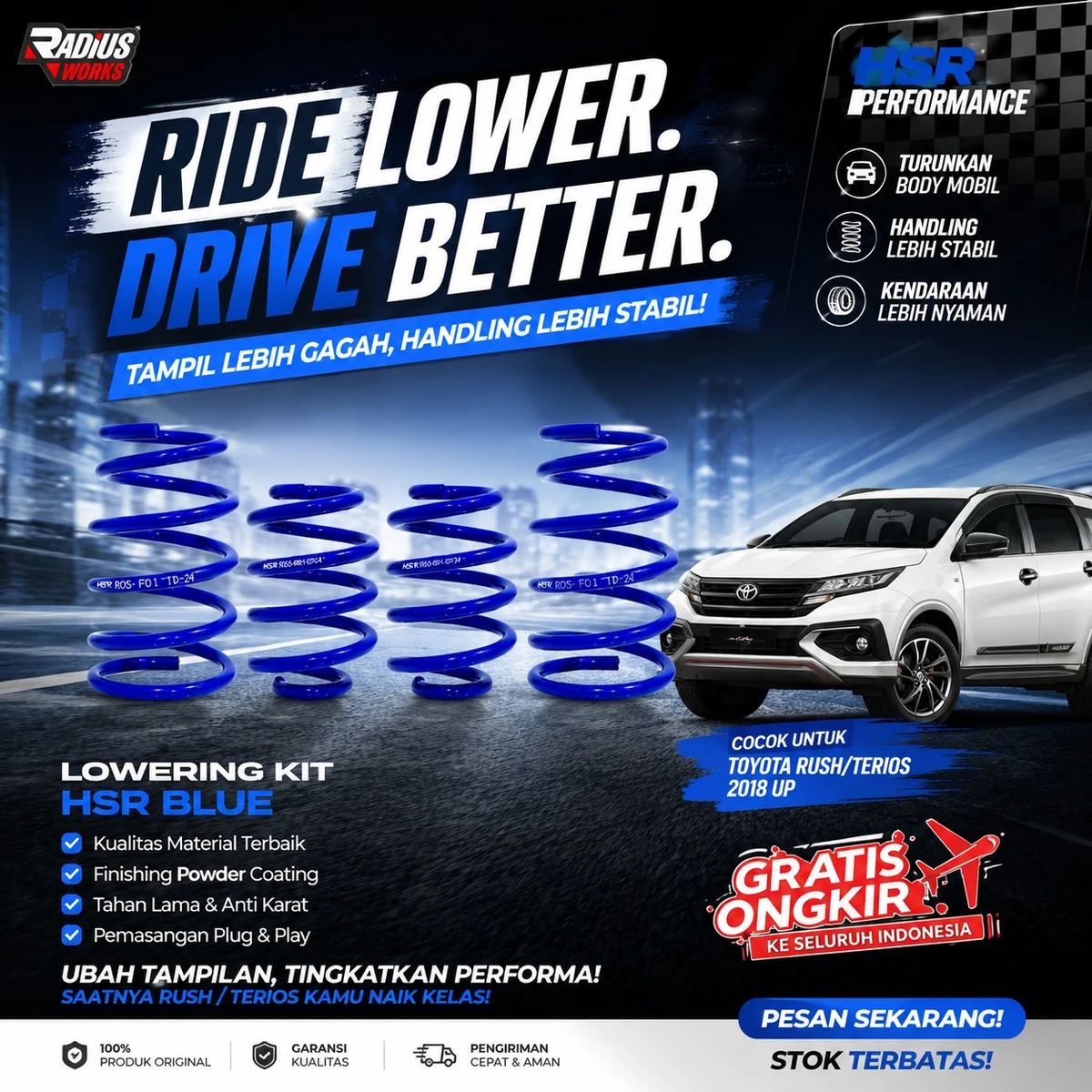 Harga Rush Lowering Kit 💯 Terbaru, Spesifikasi, & Kredit Mei 2026