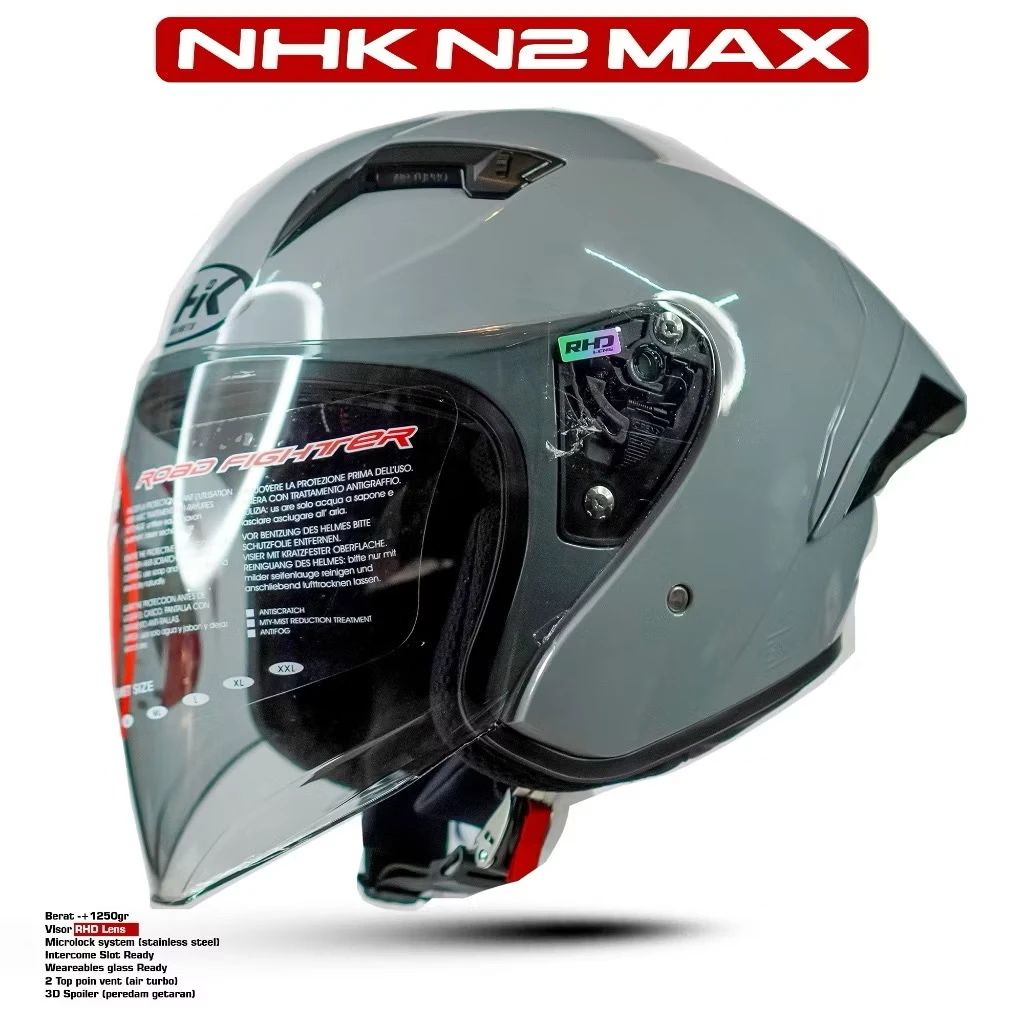 Jual Helm Nhk N2 Max Solid Rhd Single Visor - Helm Half Face Nhk Di ...