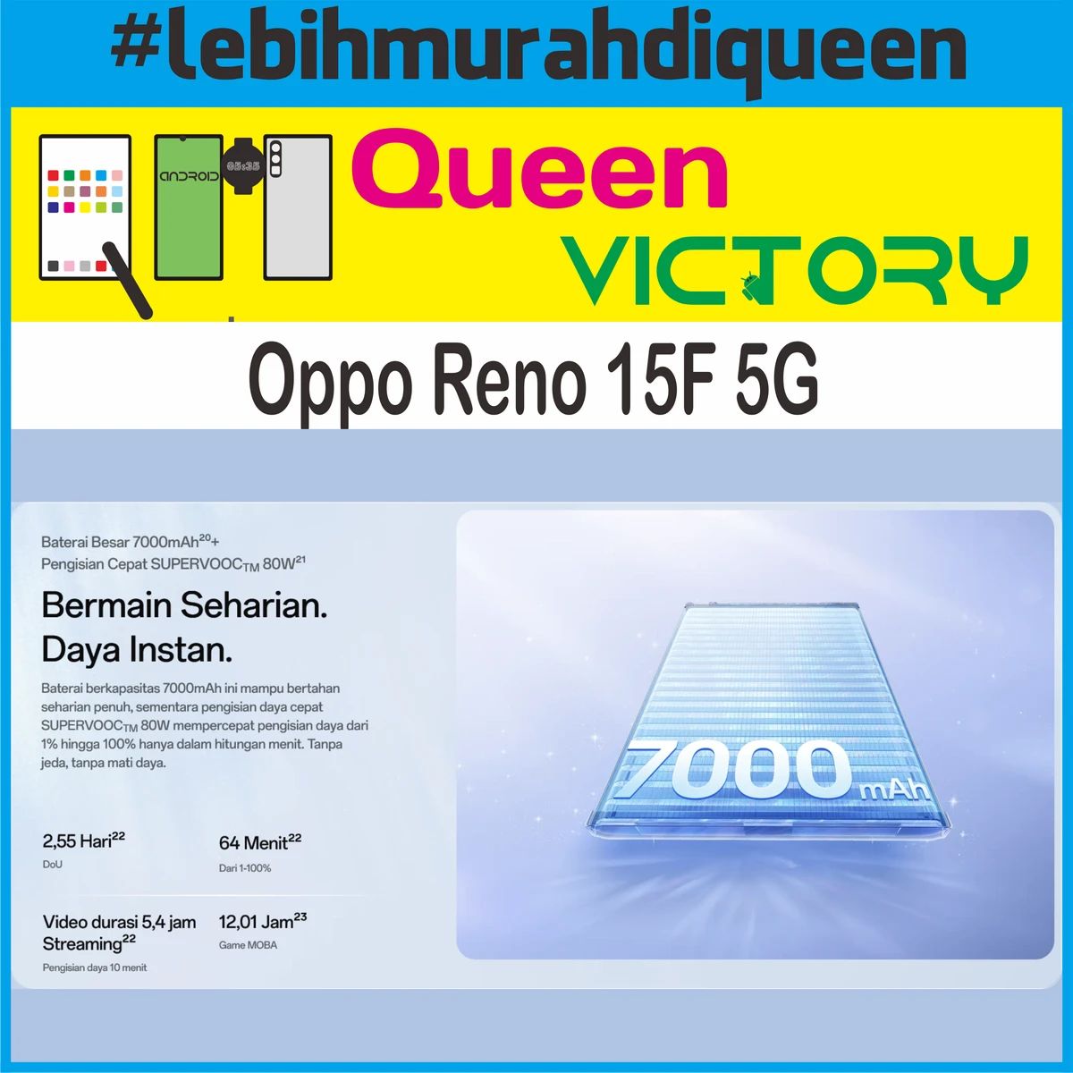 Jual OPPO Reno 15f 5g 12/256 Garansi Resmi Indonesia Di Seller Queen ...