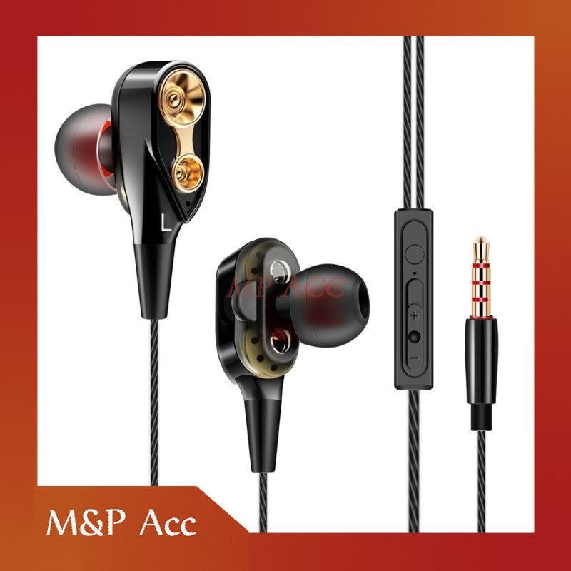 MURAH Dual Driver Earphone HiFi Dengan Mic