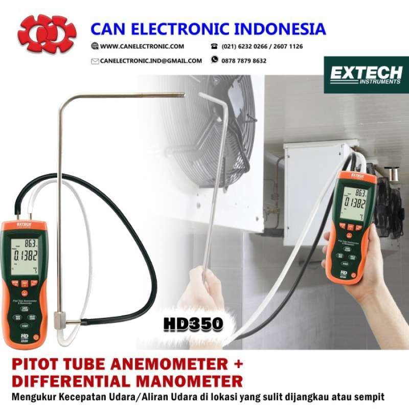 Promo Pitot Tube Anemometer + Differential Manometer Extech HD350