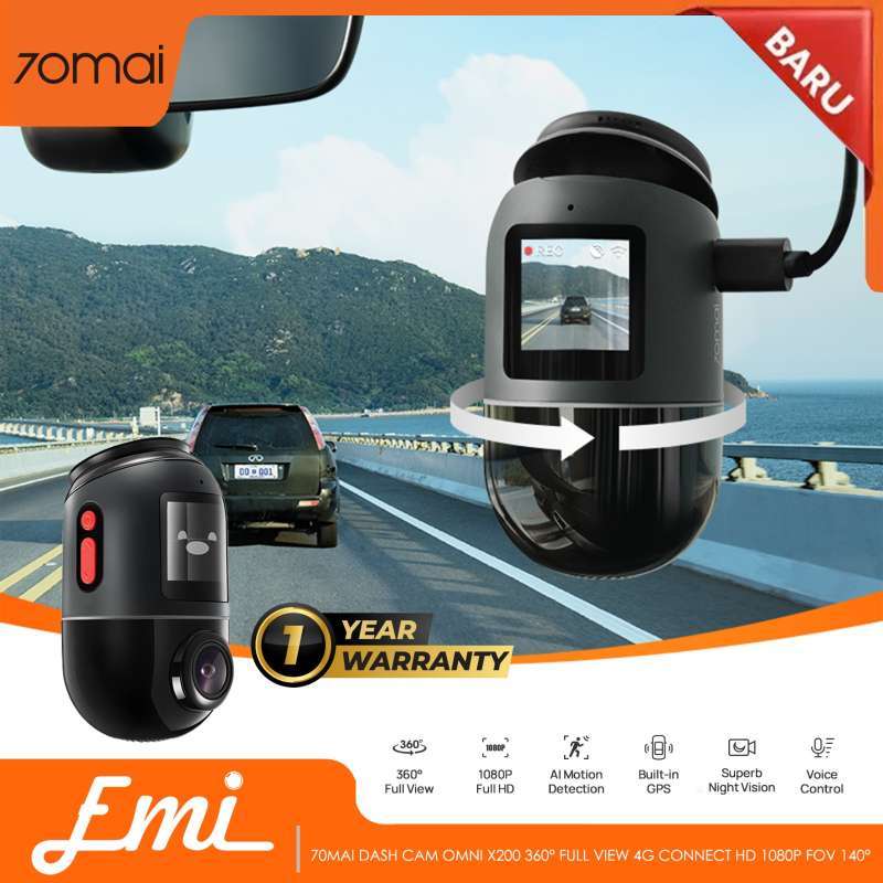 Jual 70mai Dash Cam Omni X200 360 Full View 4G Connect HD 1080P FOV 140 Di Seller Emilab 