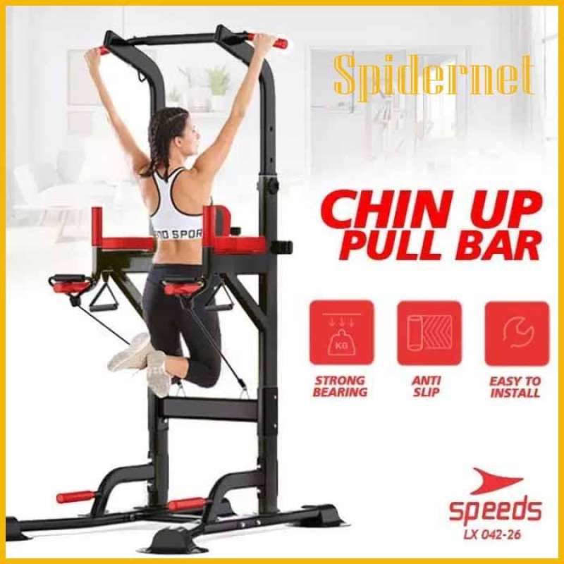 Promo alat olahraga bar gym fitness pull up Chin Power Tower fitnes