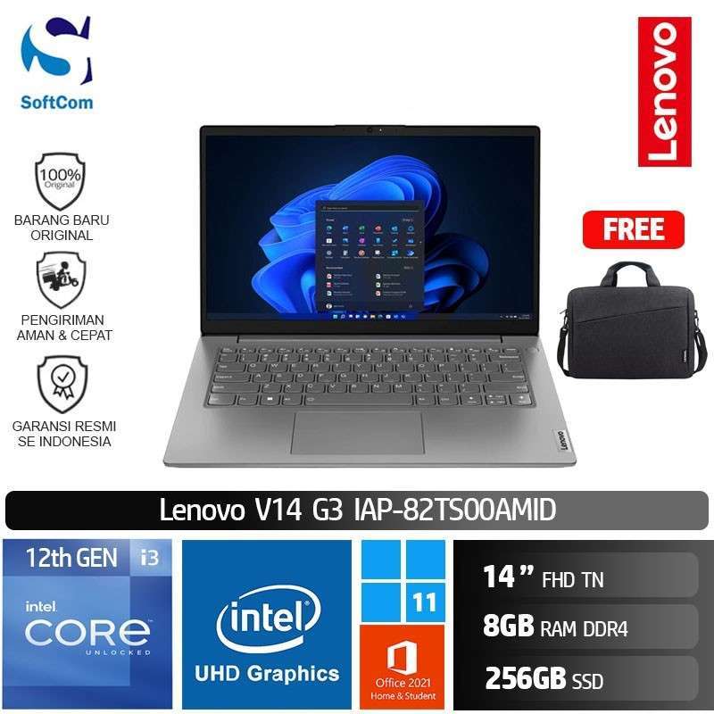 Promo Lenovo V14 G3 AMID Notebook [Core i3-1215U/8GB/256GB SSD/14 FHD ...