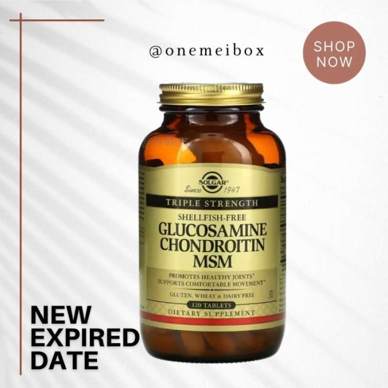 Promo SOLGAR Glucosamine Chondroitin MSM EXTRA Strength NON GMO 120