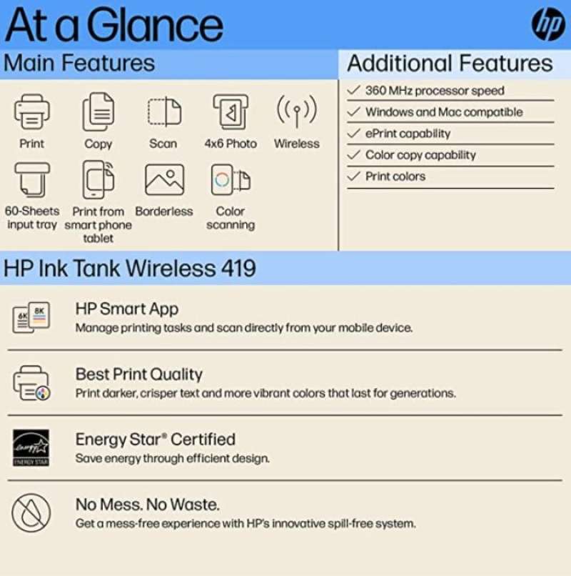 Jual Hp Ink Tank Wireless 419 Printer - Black Di Seller Tumenggung ...