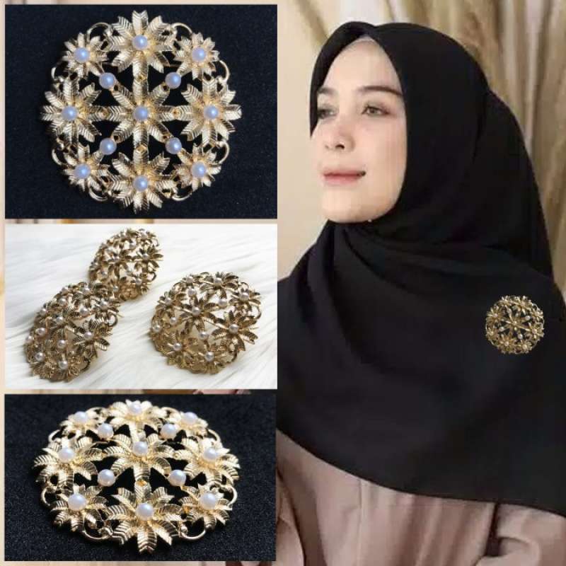 Promo Bros Jilbab Mewah Motif Kembang Kembang / Bros Hijab / Bros