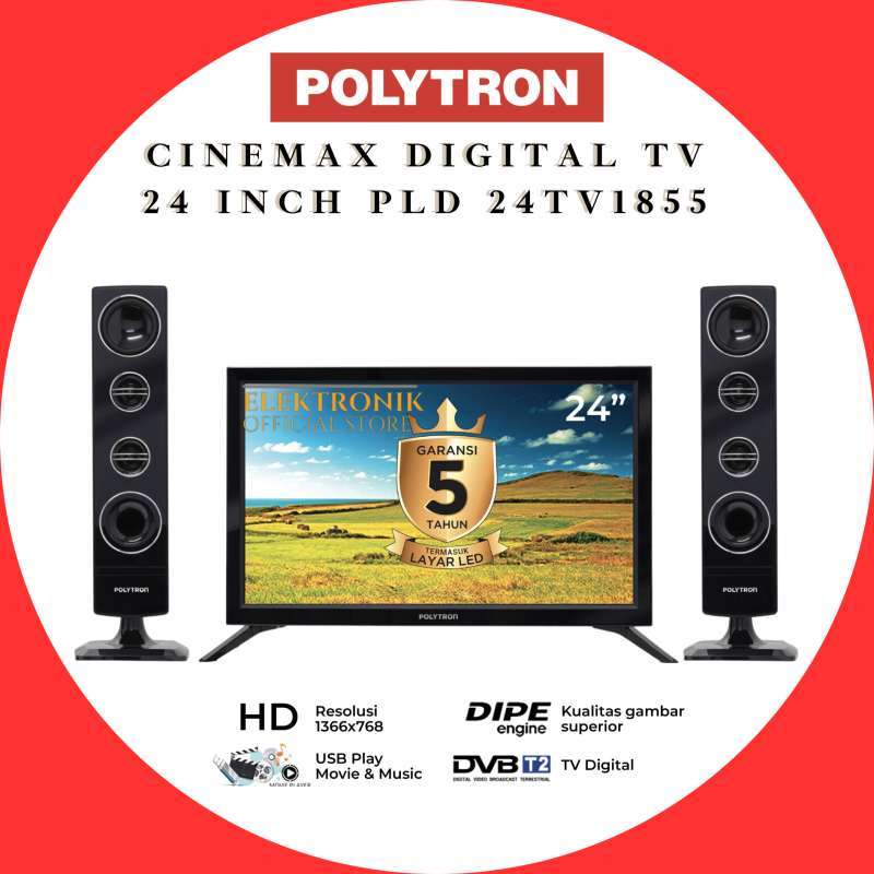 Jual POLYTRON LED TV 24inch PLD 24TV1855 DIGITAL TV CINEMAS di Seller ...