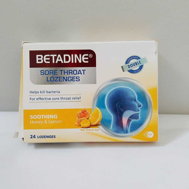 Jual betadine sore throat lozenges honey lemon 24s di seller the chef