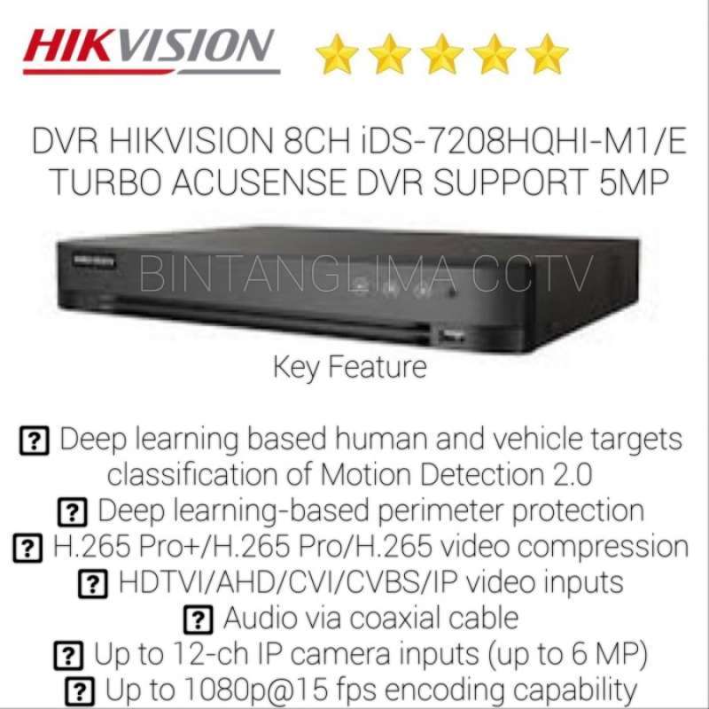 Promo DVR HIKVISION 8CH iDS7208HQHIM1/E TURBO ACUSENSE DVR SUPPORT
