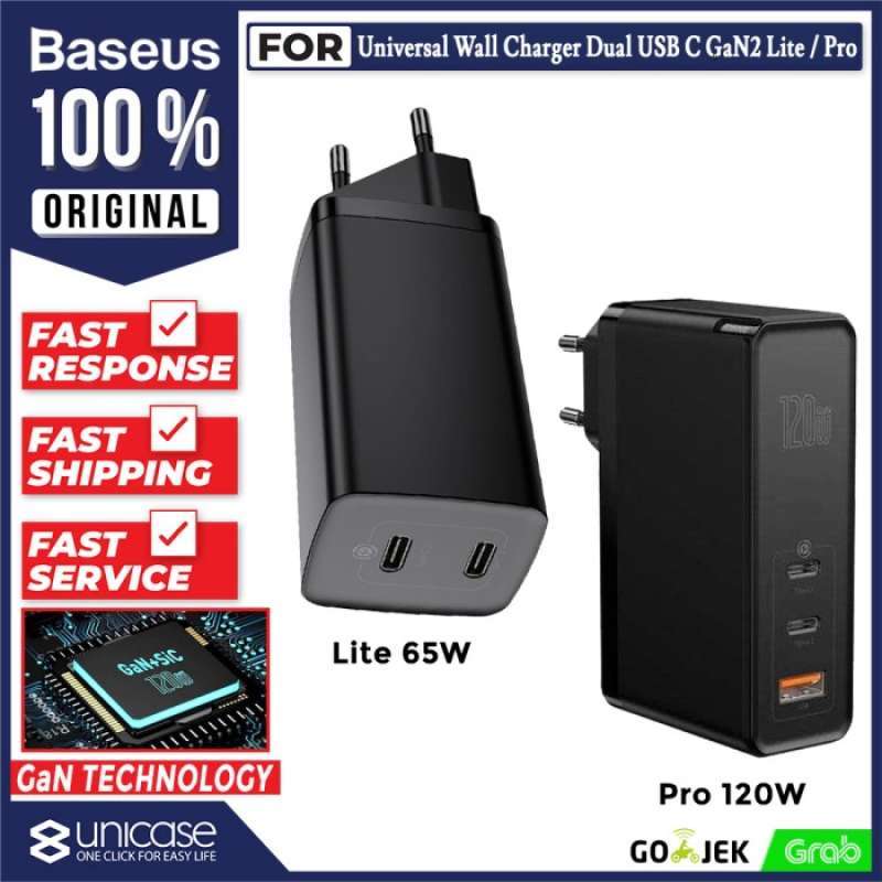 Jual Charger Adaptor Baseus Gan2 Pro 120W / Lite 65W Dual Port Fast
