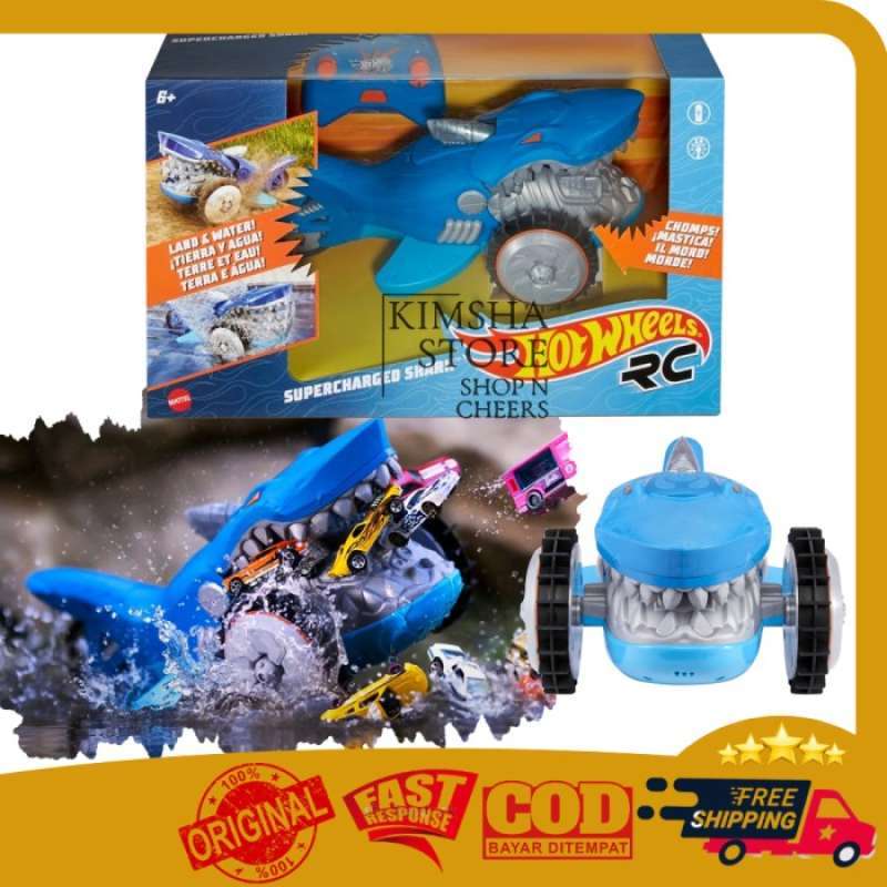 Promo Hot Wheels Supercharged Shark Remote Control Vehicle Water and