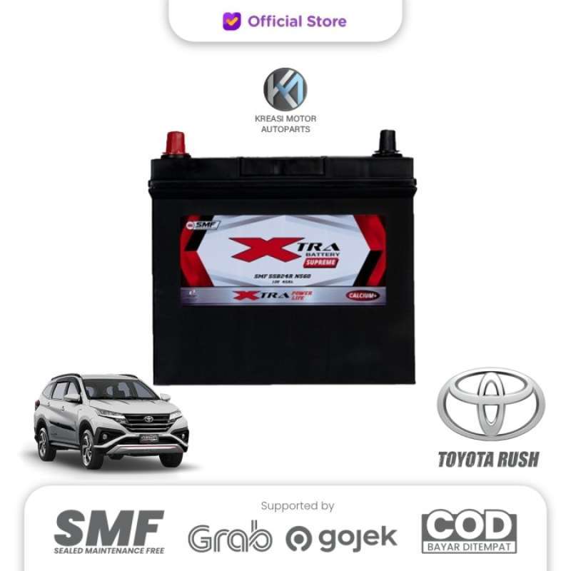 Promo AKI MOBIL TOYOTA RUSH XTRA SUPREME NS60 55B24R - AKI KERING MOBIL