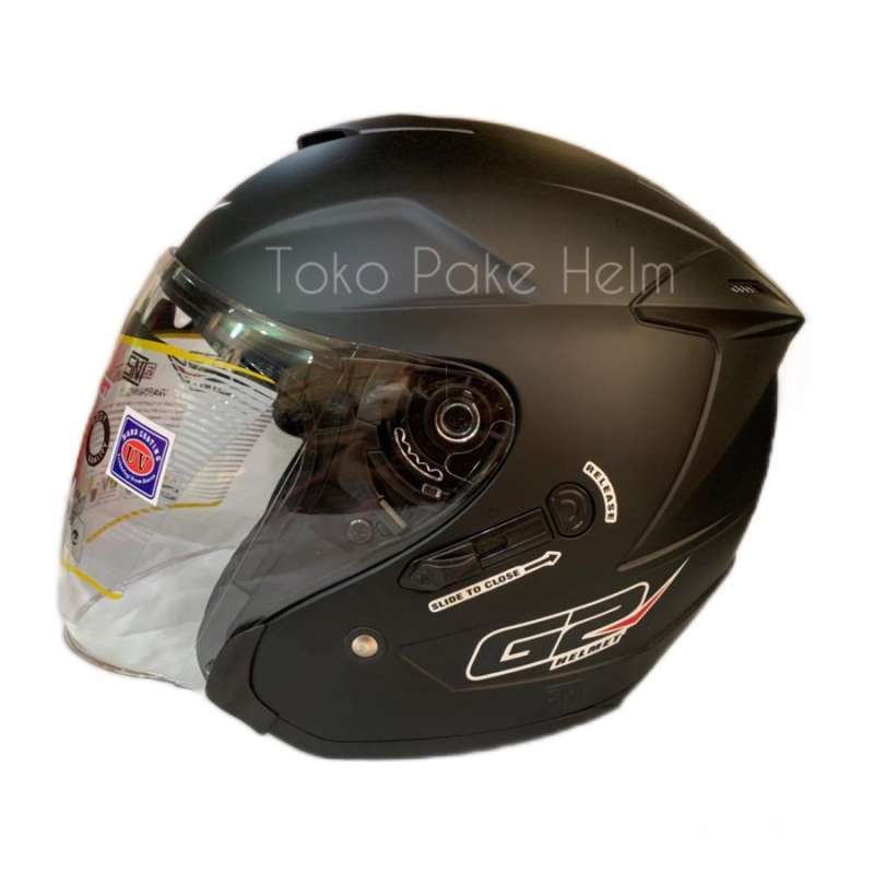 Promo Helm half face G2 optimax/helm double visor/helm murah SNI Black