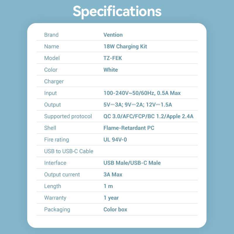 Promo Vention USB Kepala Charger Adaptor Kabel Data USB To Type C Fast ...