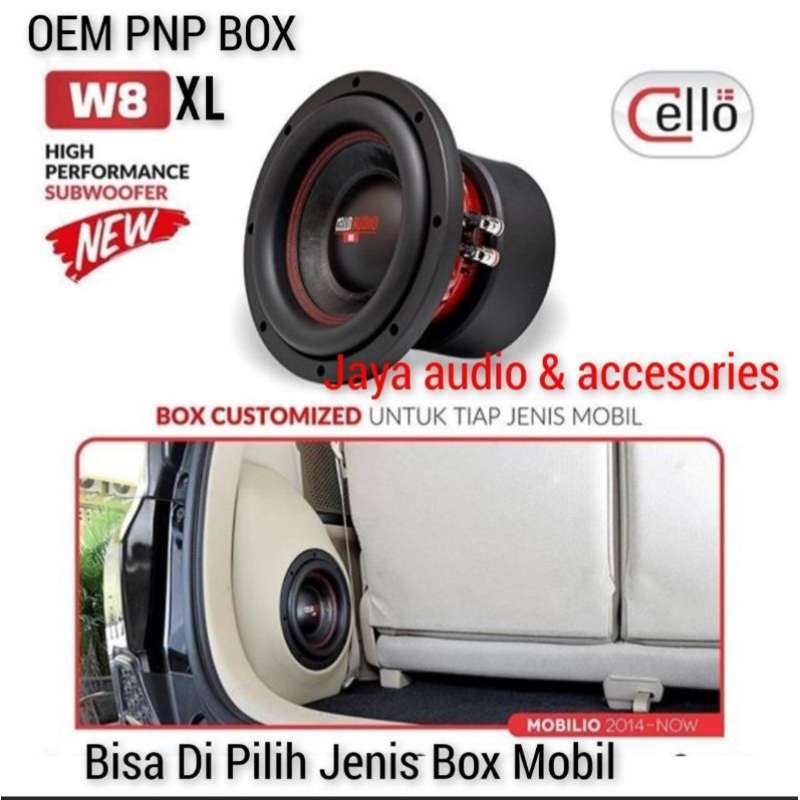 Promo Subwoofer PNP box Cello 8inch W8 XL include Box Mobil Mobilio
