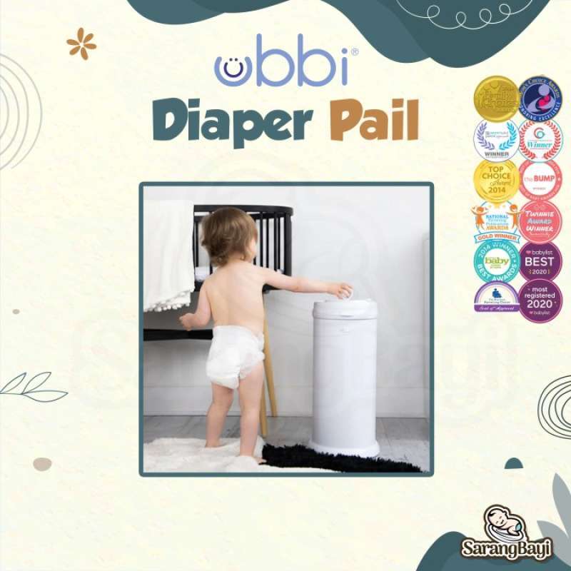 Jual Ubbi Diaper Pail / Nappy Bin / Tempat Sampah Popok Bayi Taupe Di