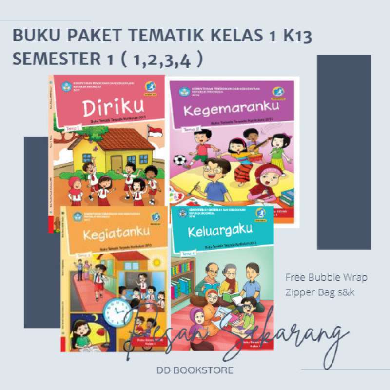 Promo Buku Tematik kelas 1 SD Paket Semester 1 Tema 1 2 3 4 Diskon 31% ...