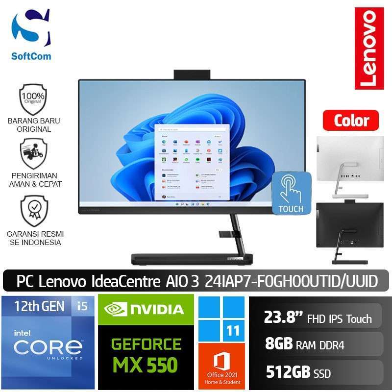 Jual PC Lenovo AIO 3 UTID UUID Desktop PC[Core i5 12450H/8GB/512GB SSD ...