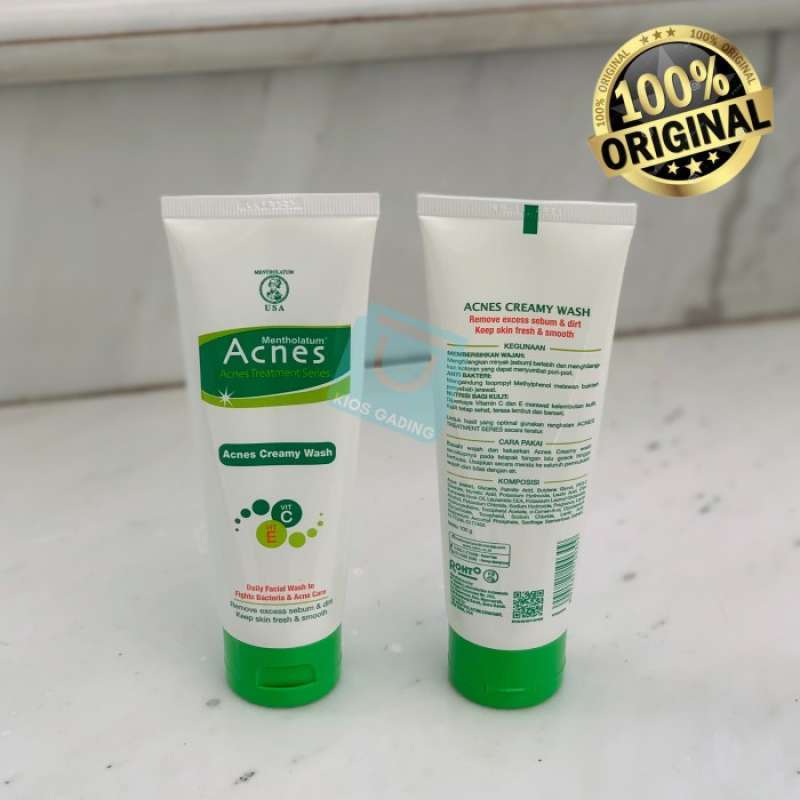 Jual ACNES CREAMY FACE WASH 100 gr Fight Acne Jerawat Sabun Wajah Cuci
