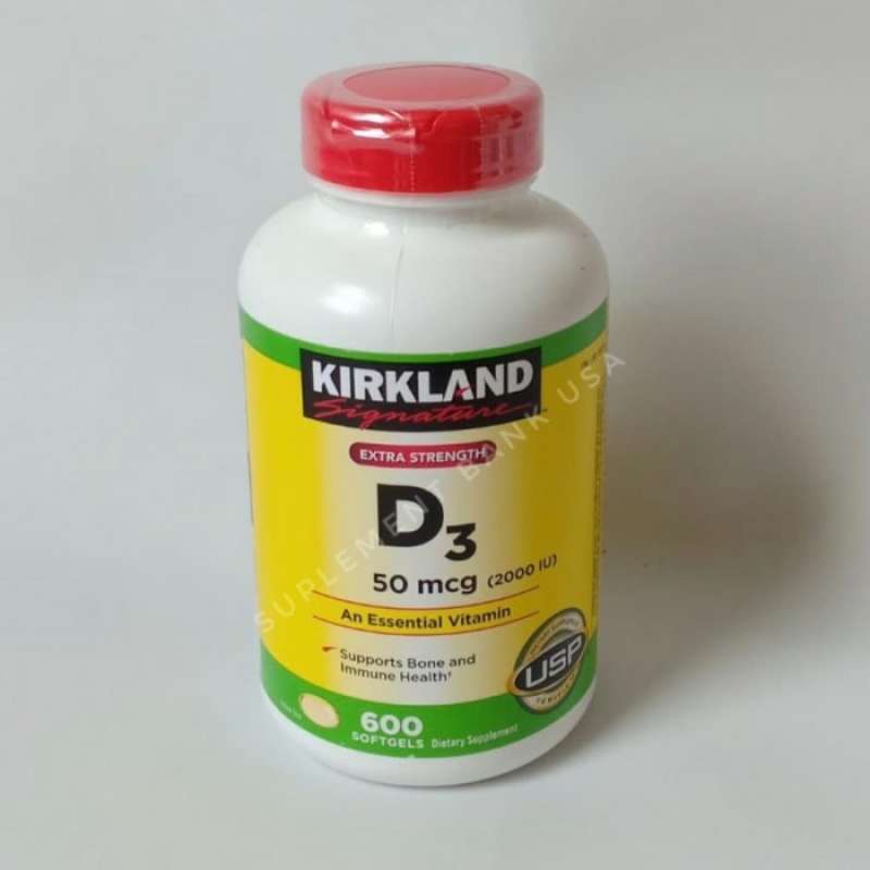Promo Kirkland Vitamin D3 Vit D3 Vitamin D Vit D 2000iu 2000 Iu 600 Sg