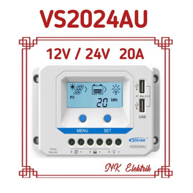 Promo VS2024AU Solar Charge Controller 20A EPEVER VS 2024AU /PWM Diskon