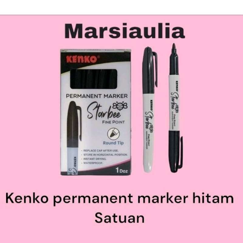 Jual Kenko permanent marker hitam harga Satuan spidol permanen di